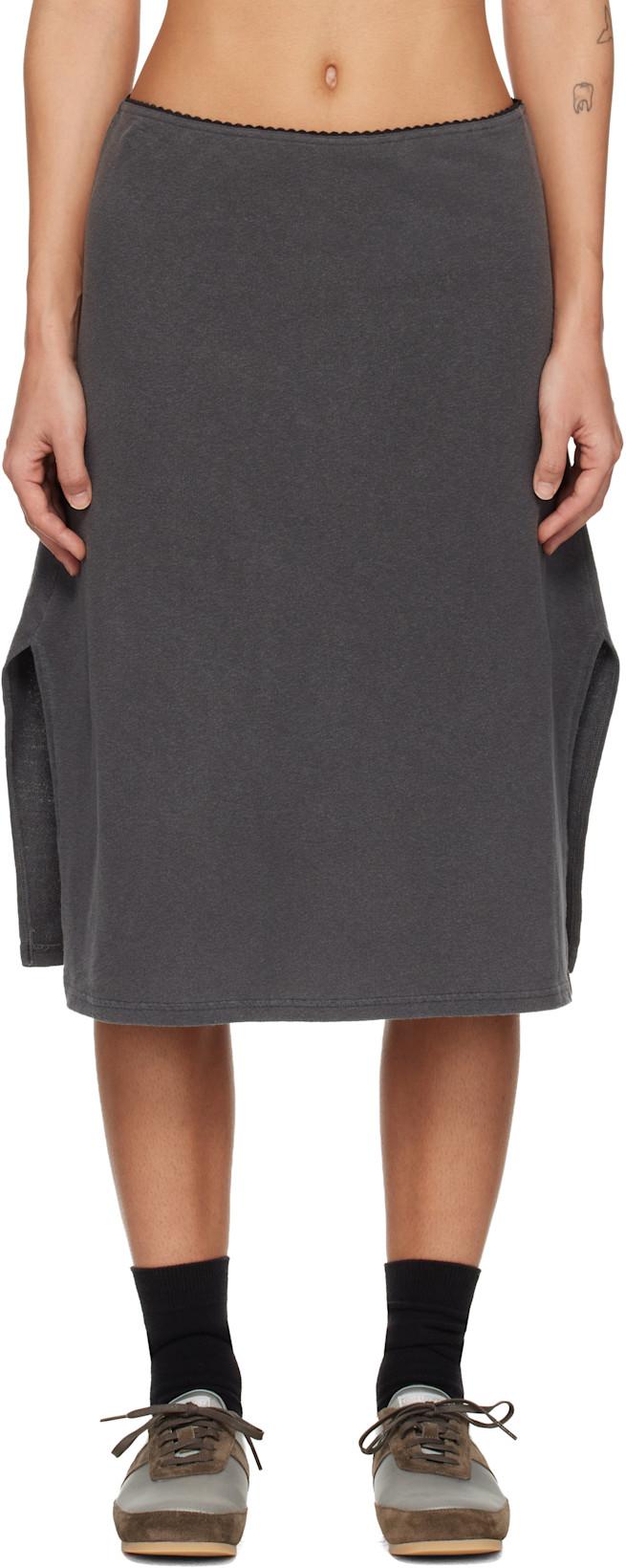 Gray Picnic Midi Skirt by OUR LEGACY