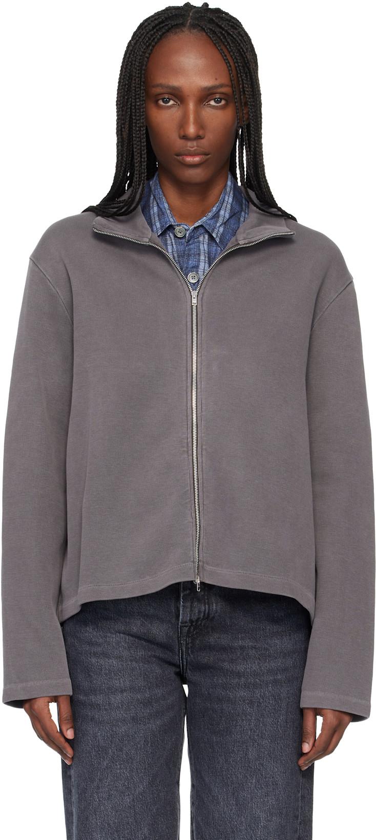Gray Shrunken Fullzip Sweatshirt by OUR LEGACY