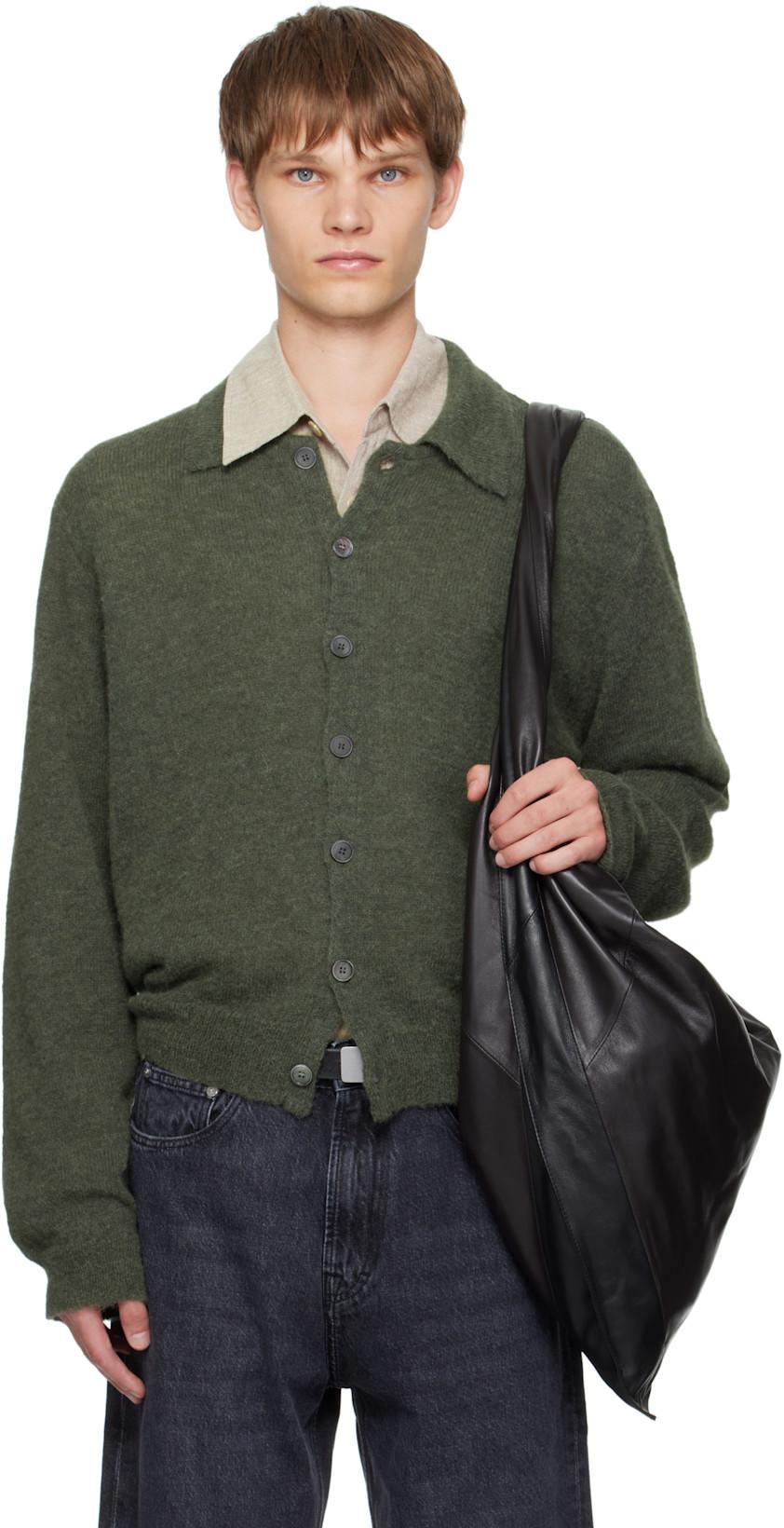 Green Evening Polo Cardigan by OUR LEGACY