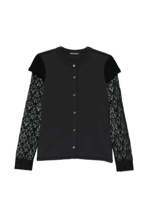 Heat lace-appliqué cardigan by OUR LEGACY