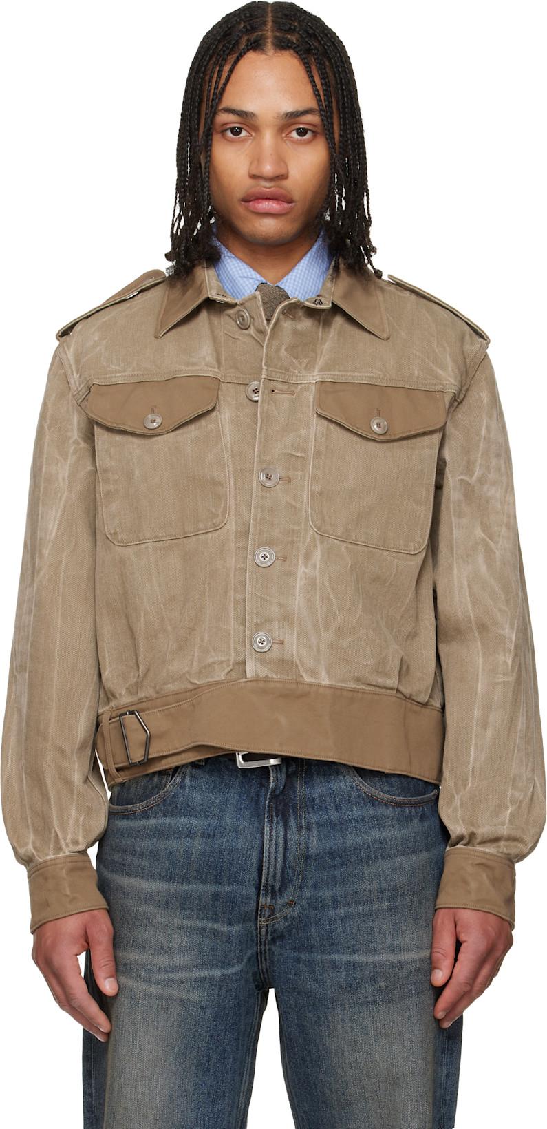 Khaki Battle Denim Jacket by OUR LEGACY