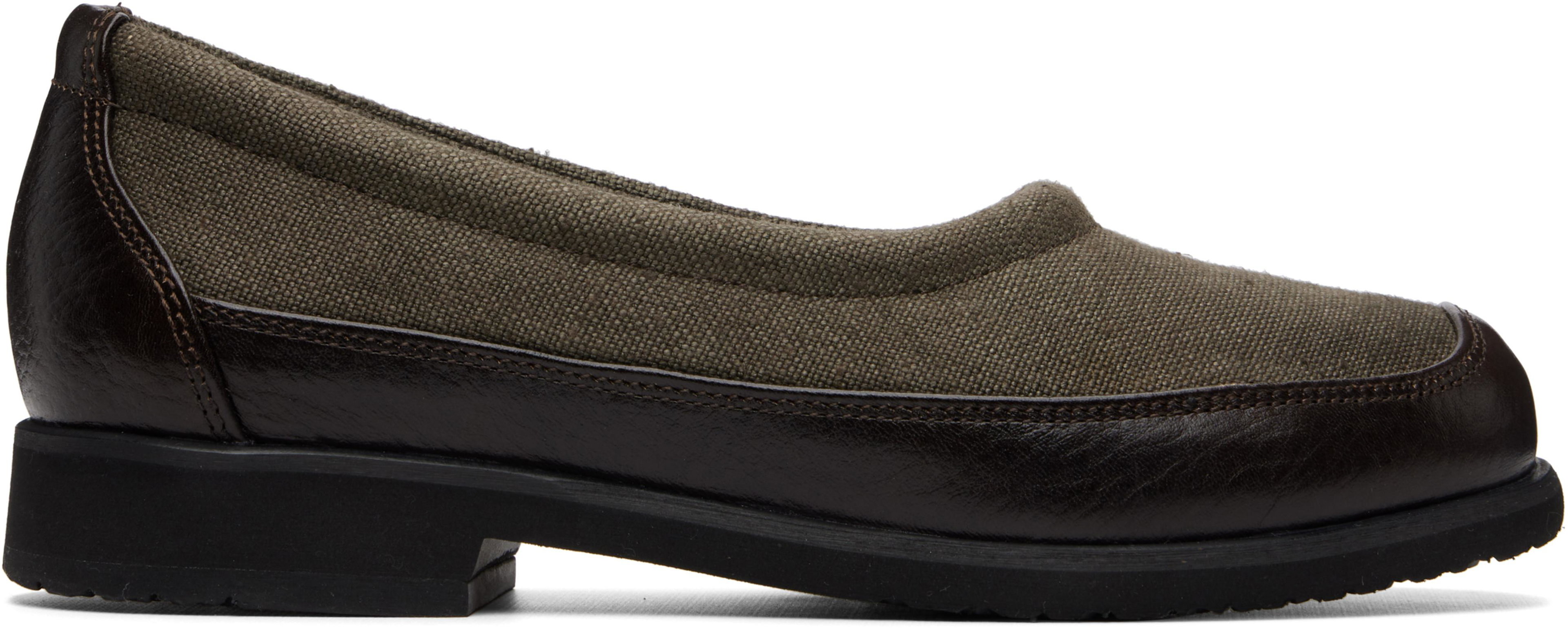 Khaki Bohemian Slipper Flats by OUR LEGACY