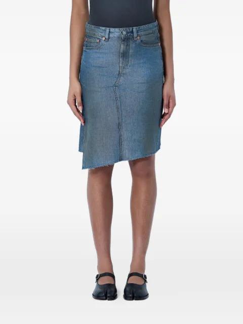 Mid-craft asymmetric raw-hem skirt by OUR LEGACY