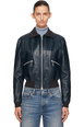 Navy Mini Leather Bomber Jacket by OUR LEGACY Navy Mini Leather Bomber Jacket by OUR LEGACY