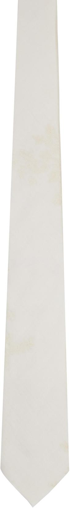 Off-White Embroidered Tie by OUR LEGACY