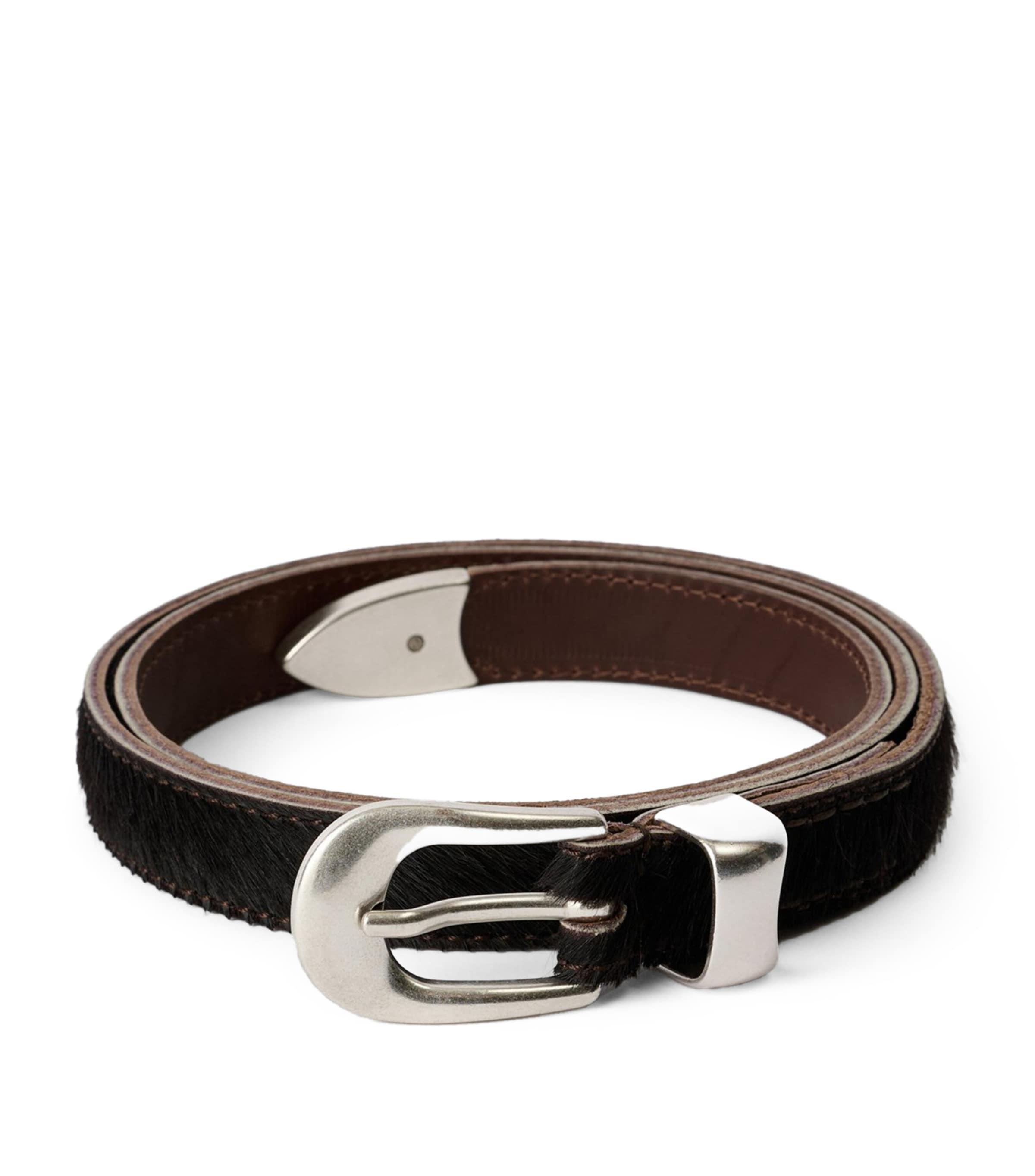 Our Legacy Hair-On Hide Leather Belt by OUR LEGACY