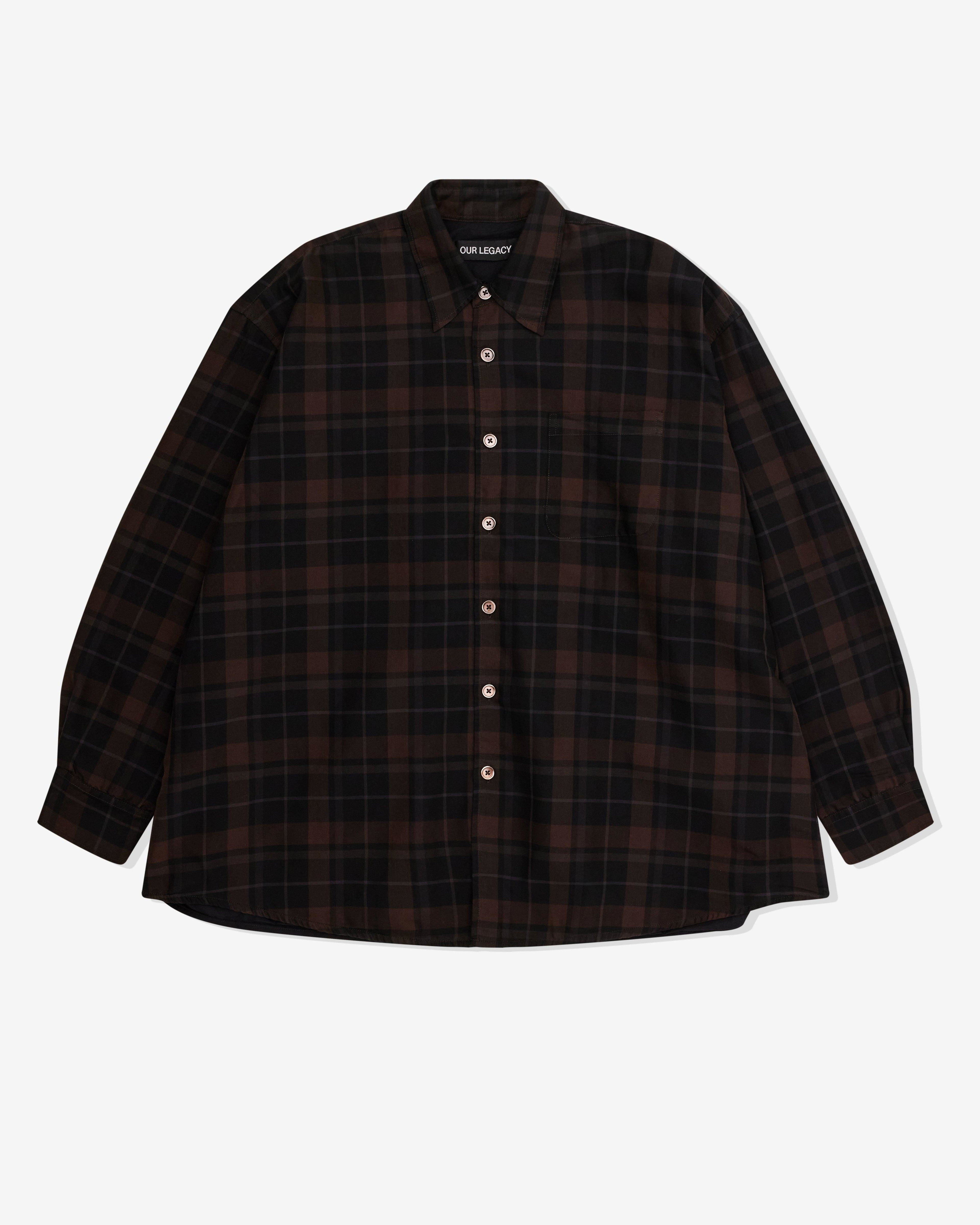 Our Legacy - Men’s Borrowed Shirt - (Black Sheer Shadow Check) by OUR LEGACY