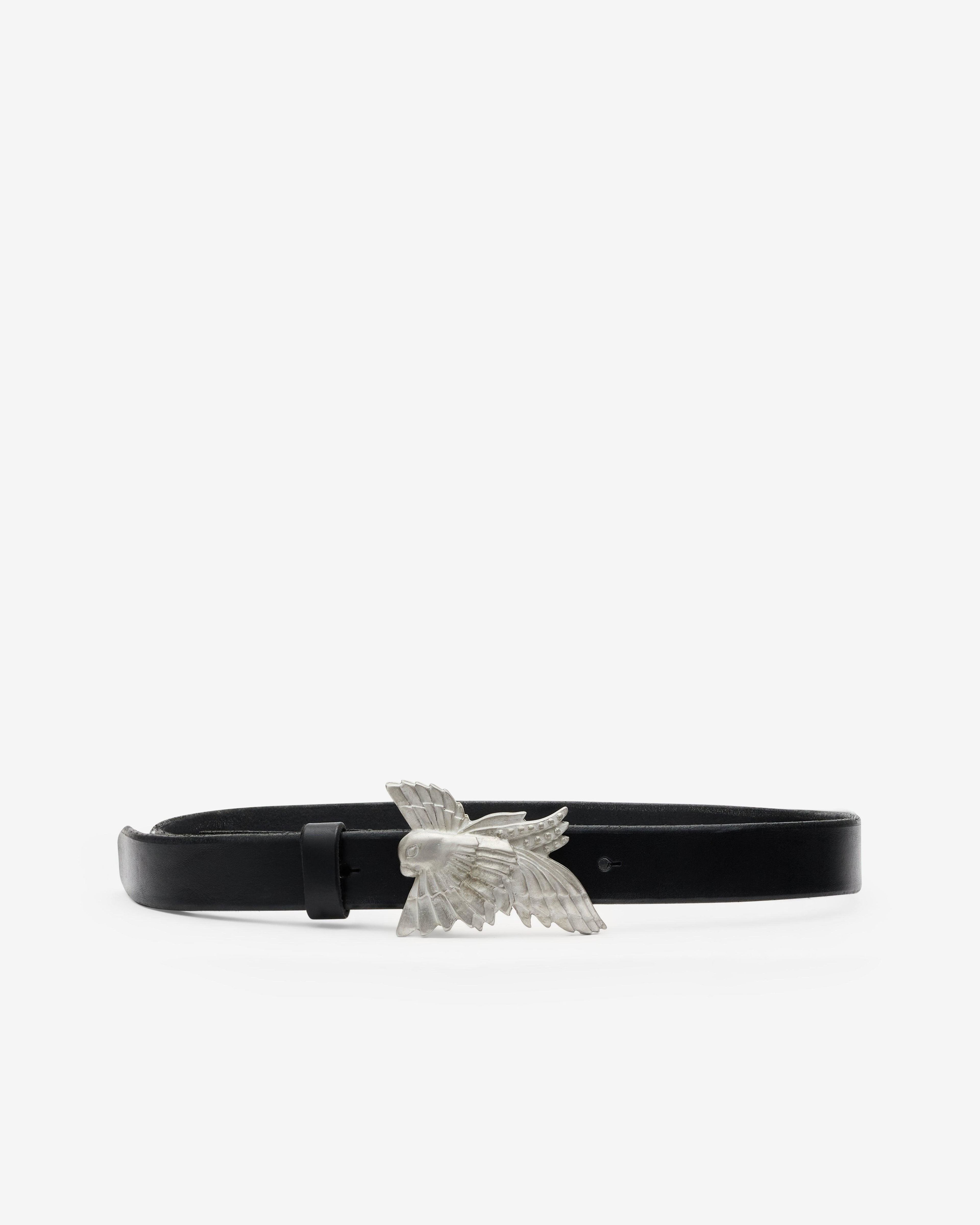 Our Legacy - Men's Dove Belt - (Oily Black Leather) by OUR LEGACY