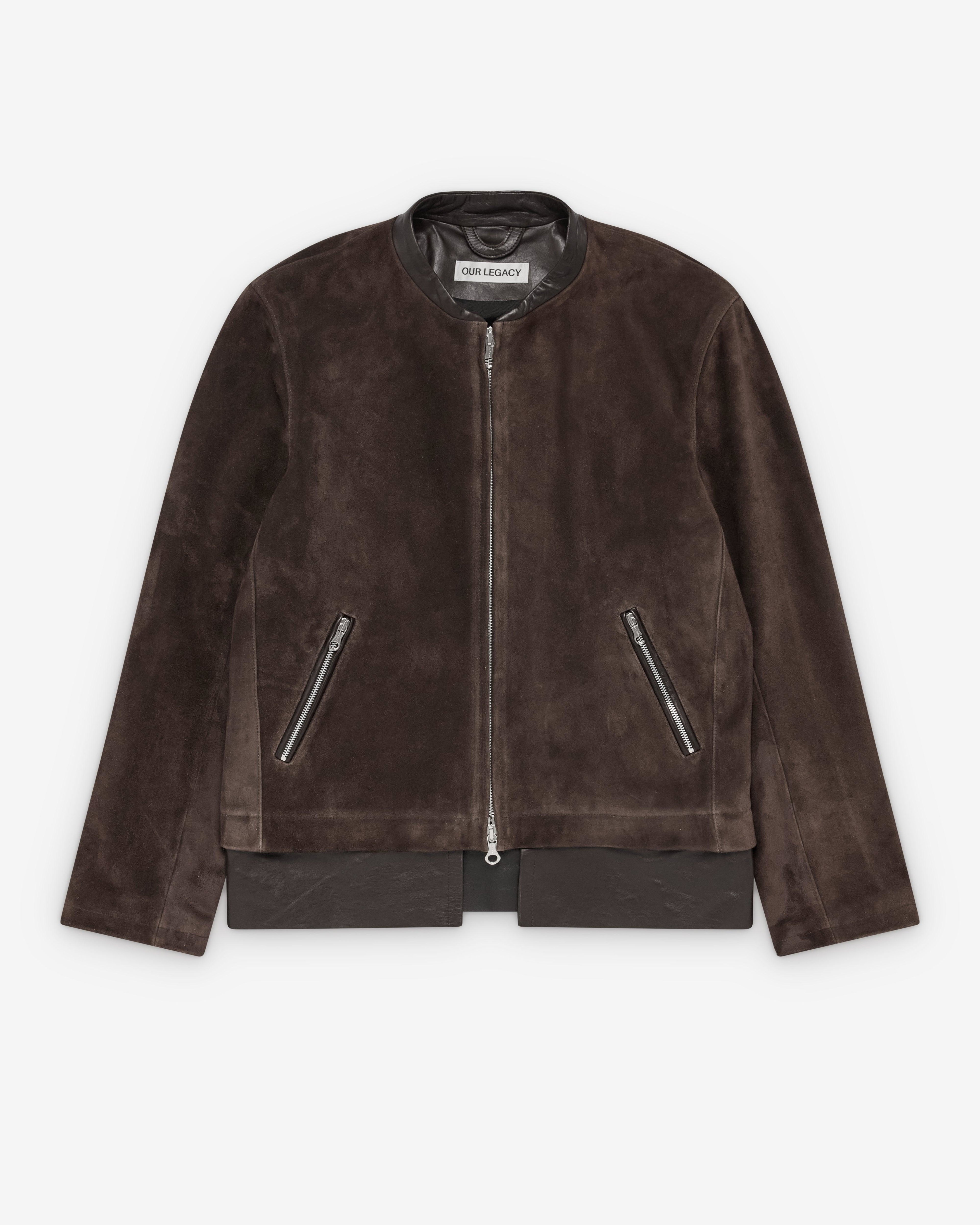 Our Legacy - Men's Drift Jacket - (Wenge Brown Wet Suede) by OUR LEGACY