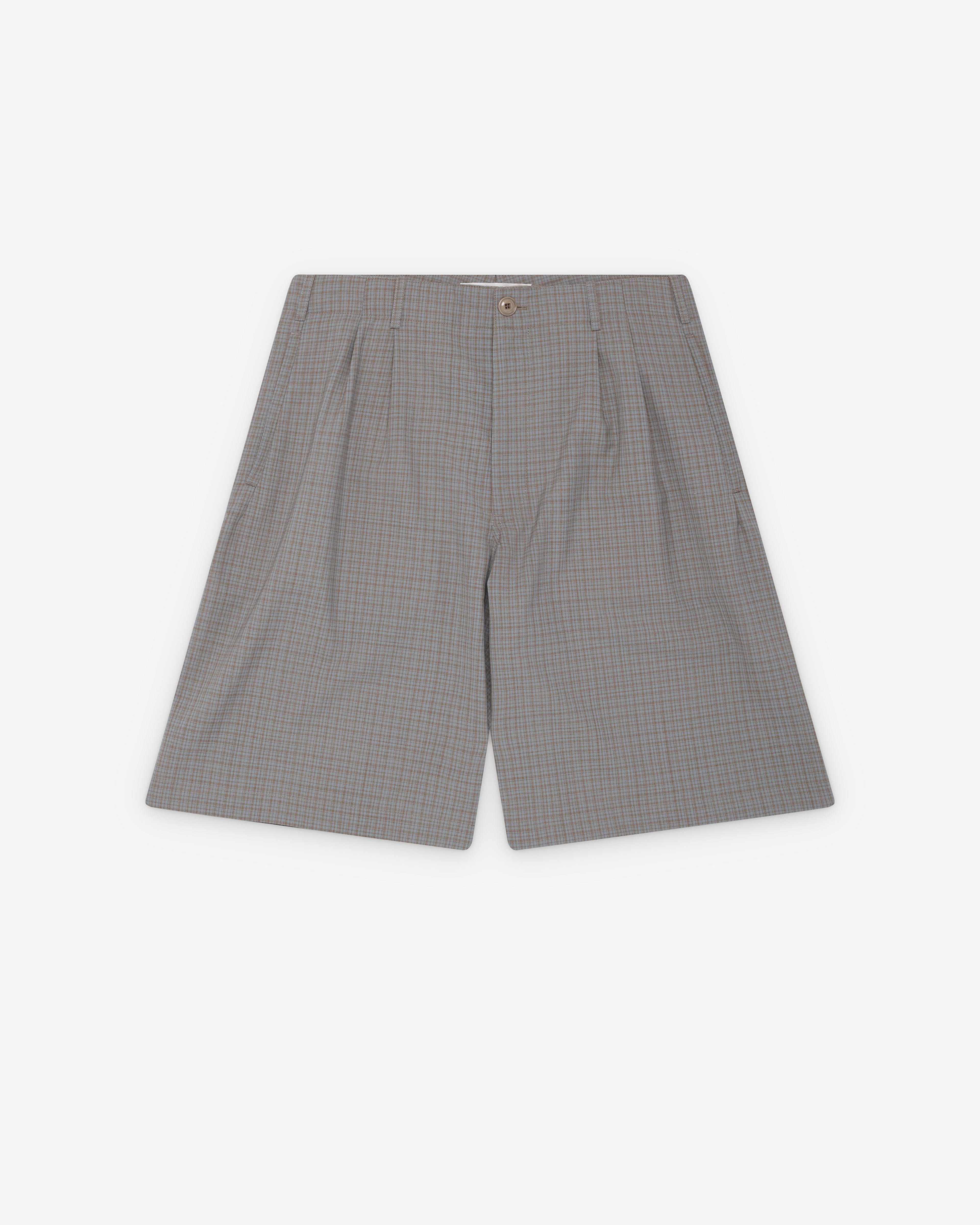 Our Legacy - Men's Ponte Shorts - (Frosted Moss Check) by OUR LEGACY
