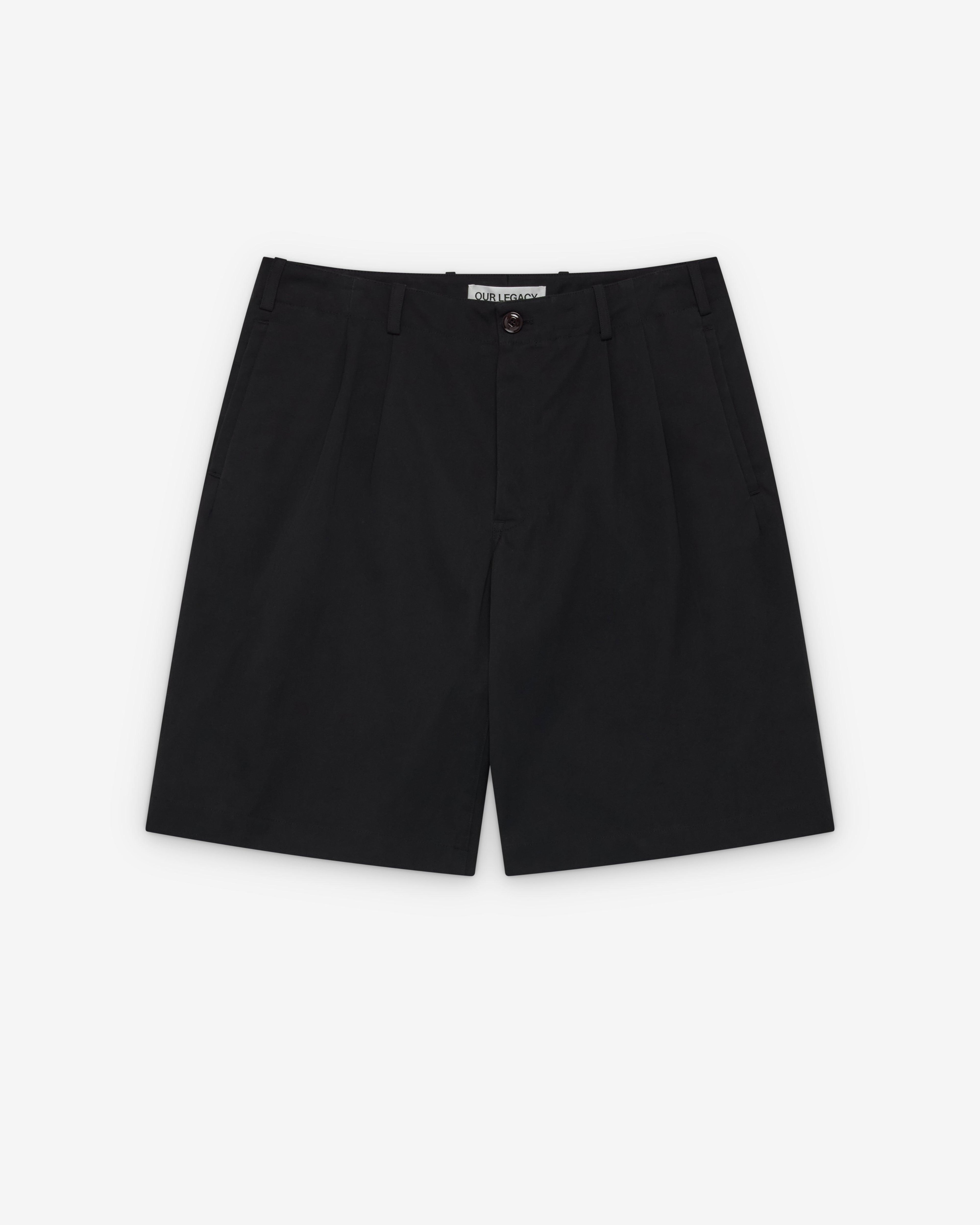 Our Legacy - Men's Ponte Shorts - (Studio Black Micro Canvas) by OUR LEGACY