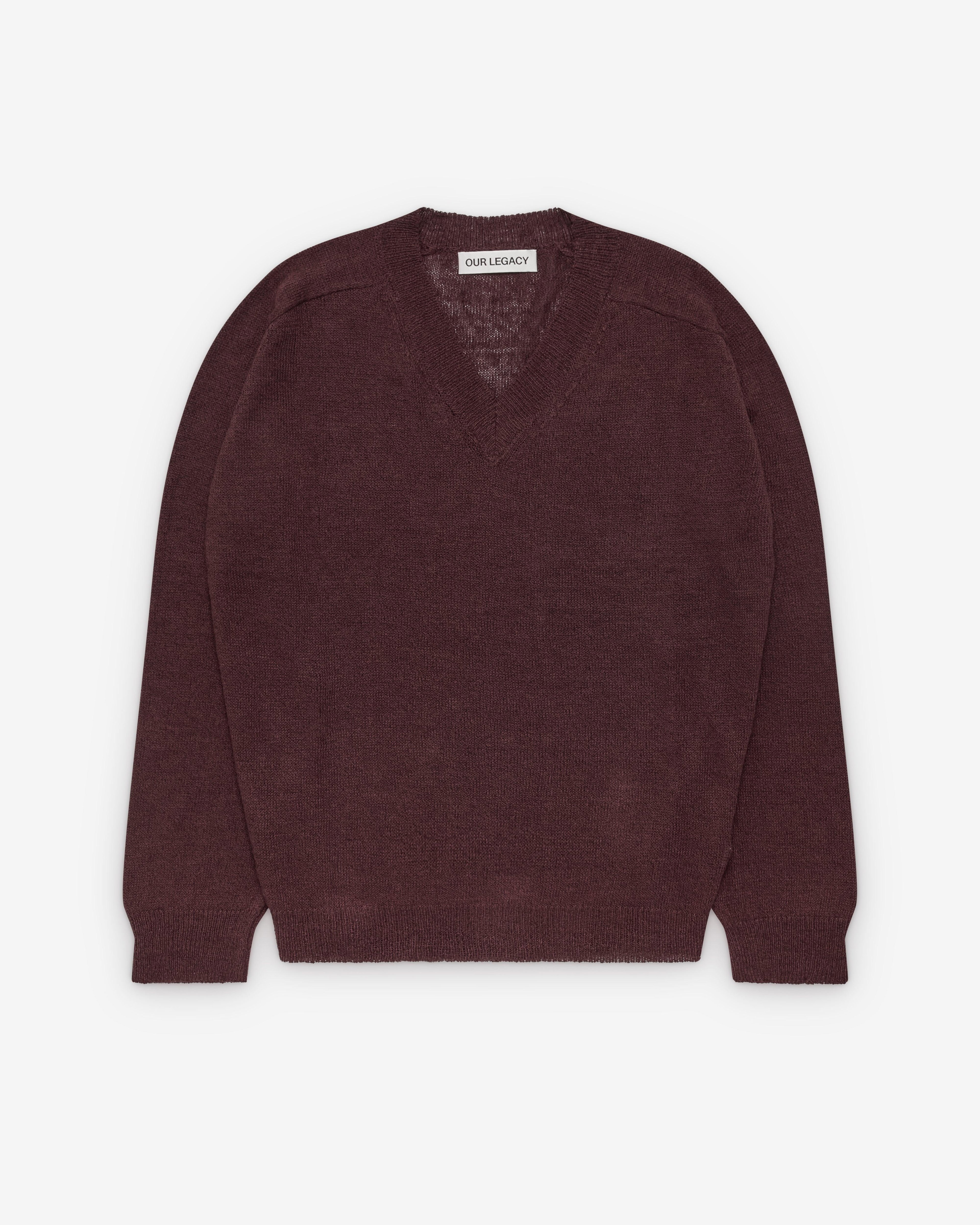 Our Legacy - Men's Rue V-Neck - (Cabernet) by OUR LEGACY