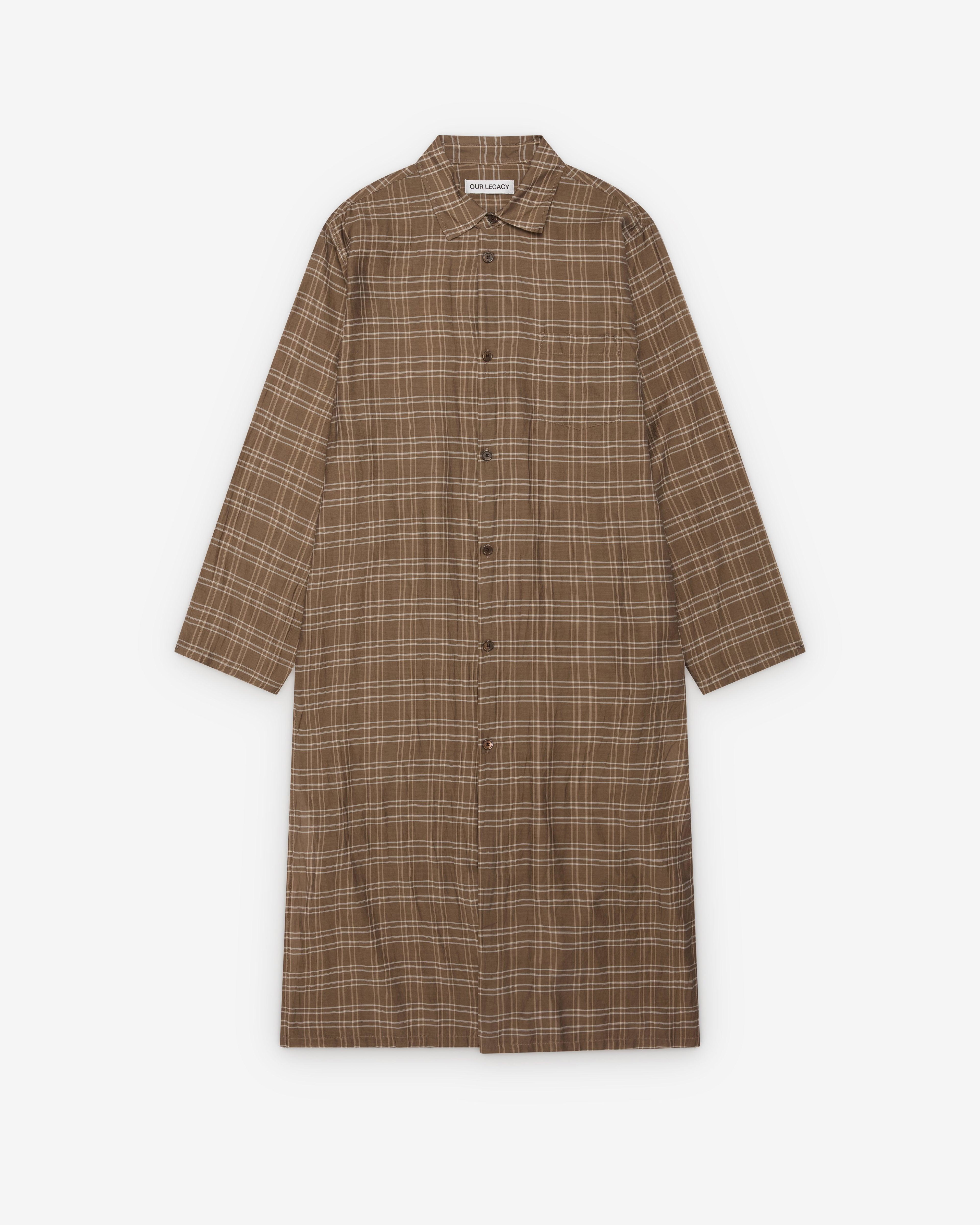 Our Legacy - Men's Strand Shirt - (Walnut Grid) by OUR LEGACY