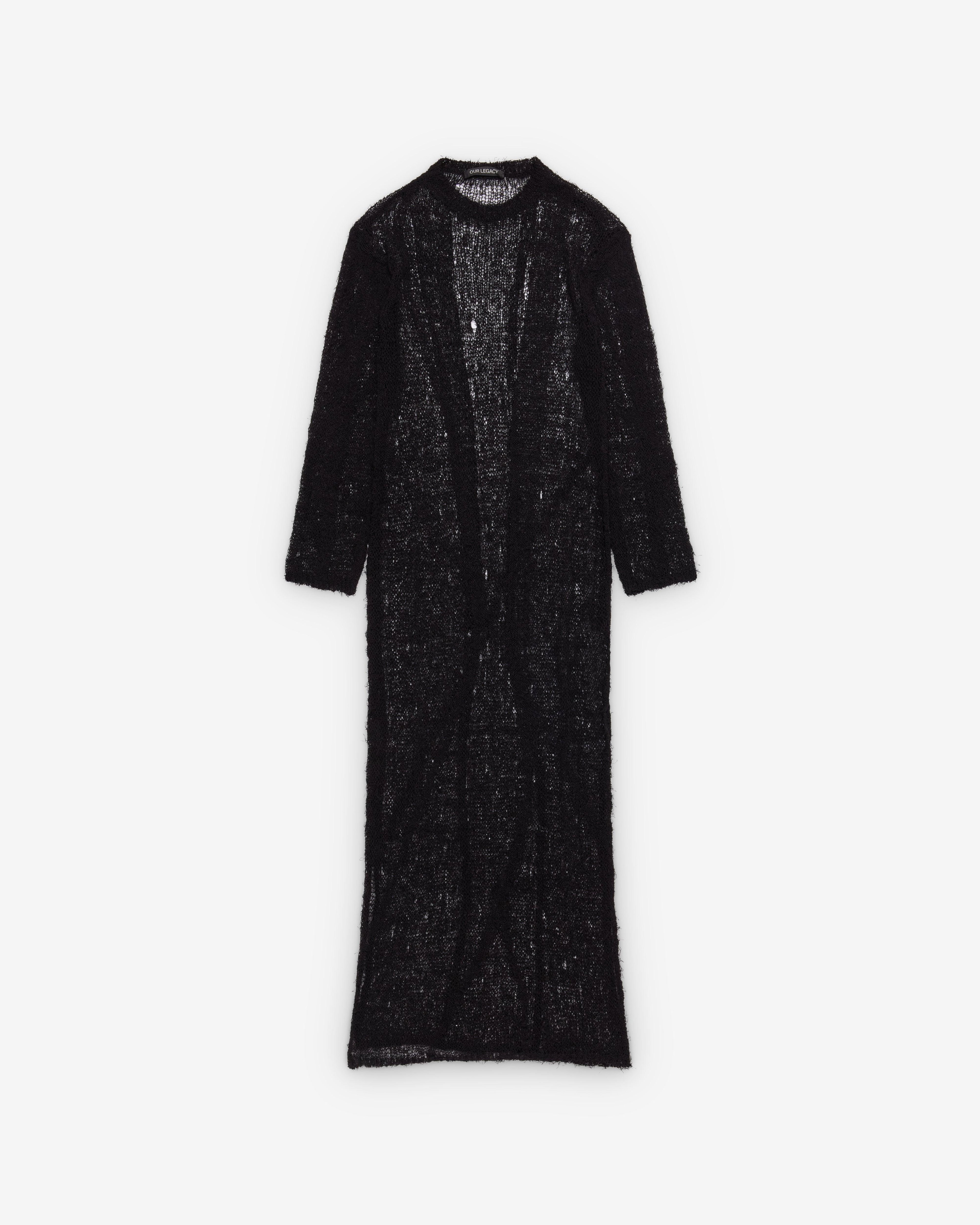 Our Legacy - Women's Tower Dress - (Black Ragged Open Linen) by OUR LEGACY