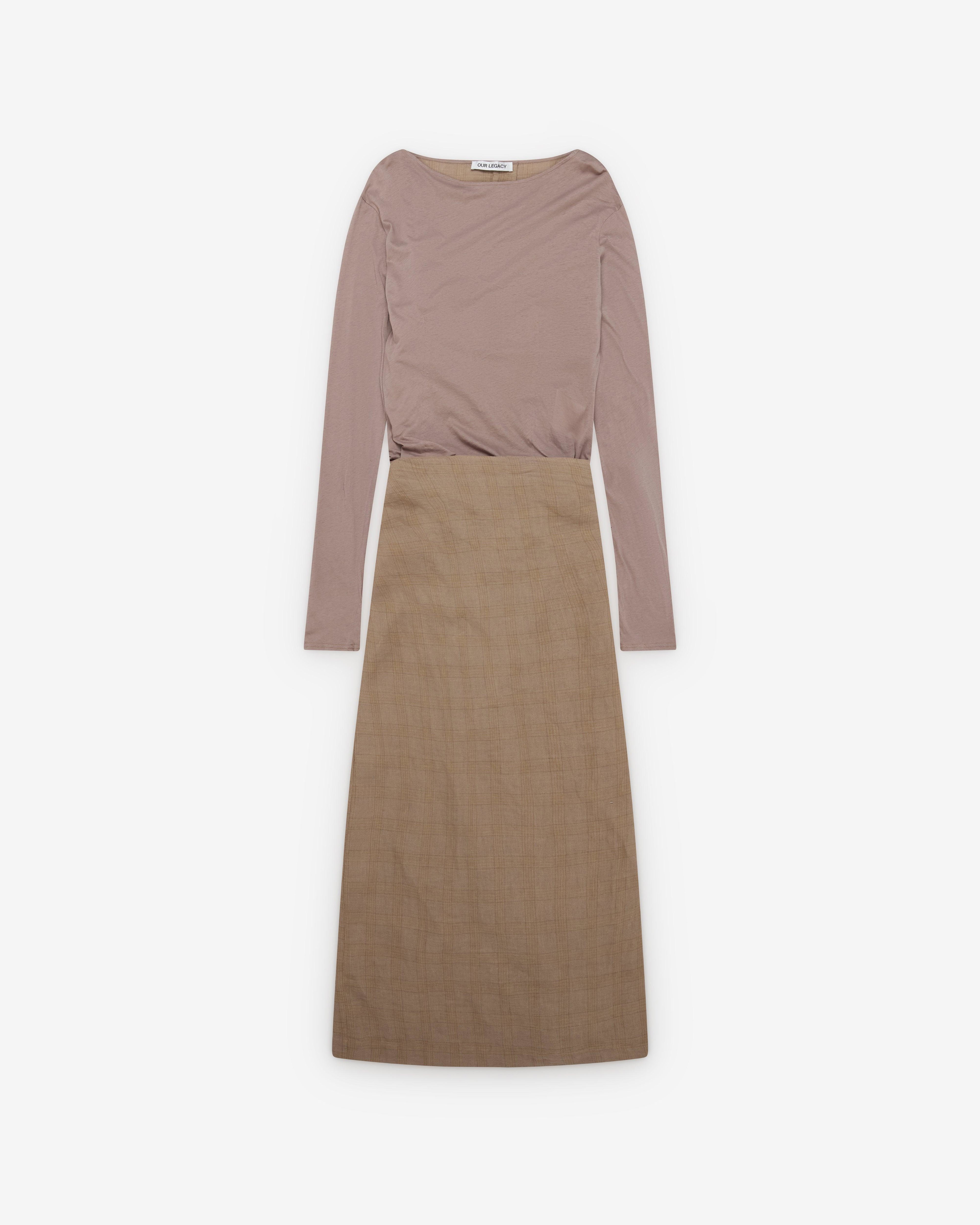 Our Legacy - Women's Twisted Dress - (Vacay Check Gauze Linen) by OUR LEGACY