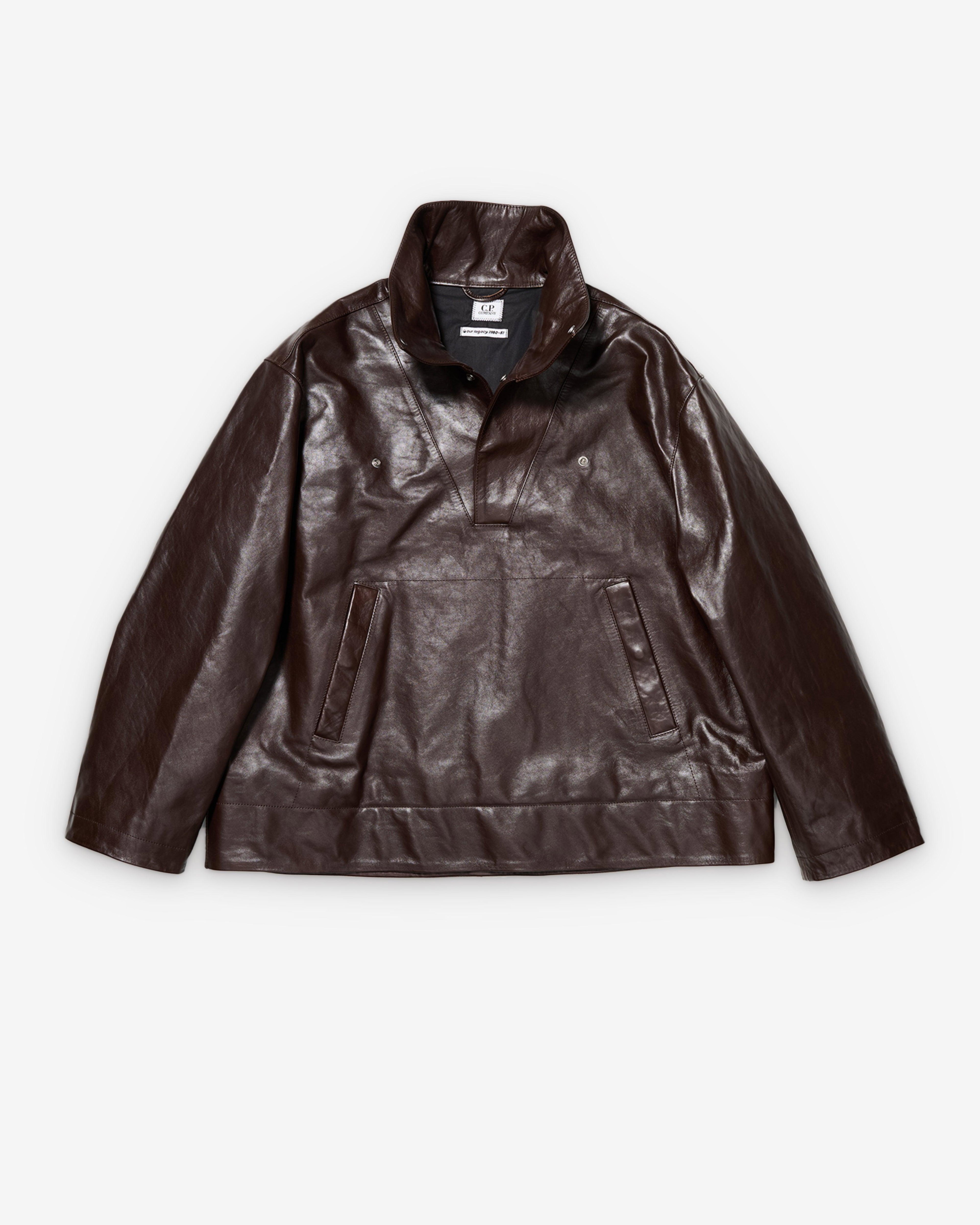 Our Legacy Work Shop - Men's C.P. Company City Anorak Leather - (Chocolate) by OUR LEGACY