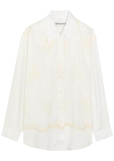 Precious embroidered cotton-poplin shirt by OUR LEGACY