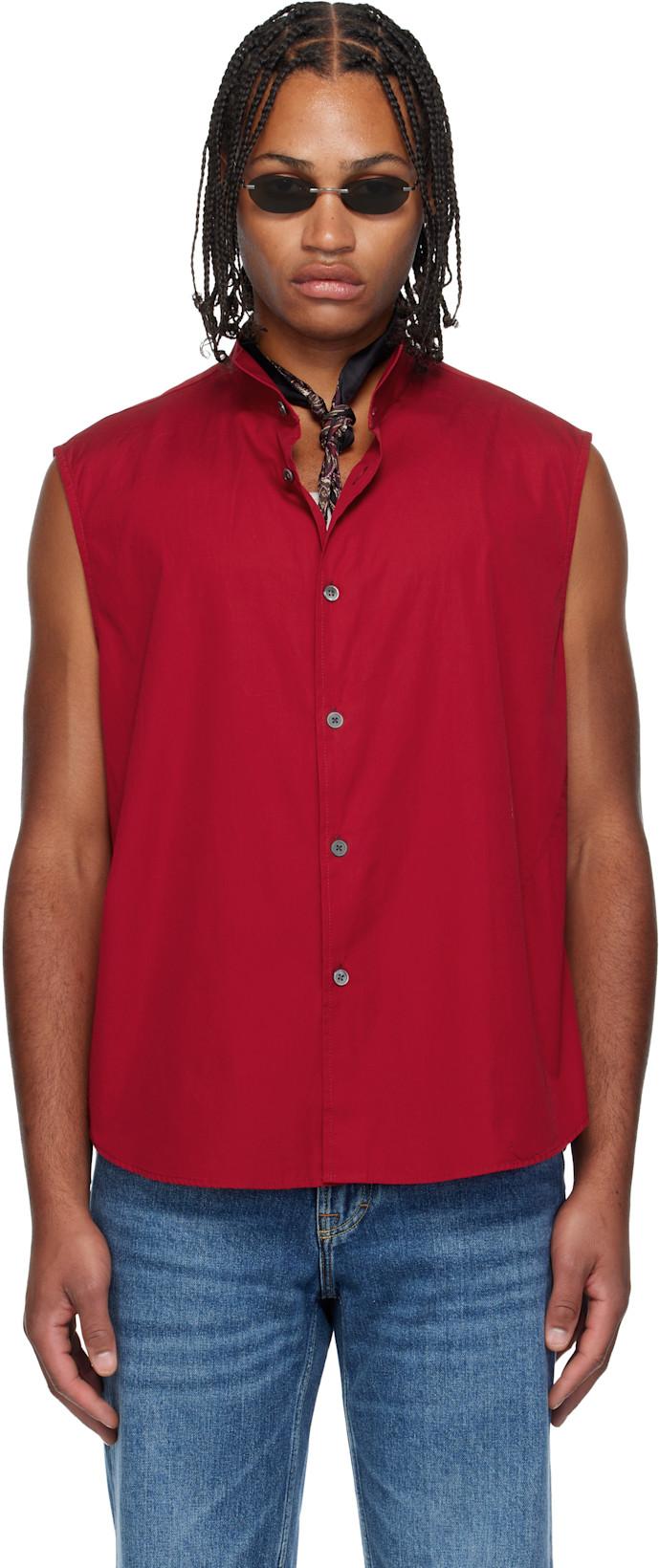 Red Wing Sleeveless Shirt by OUR LEGACY