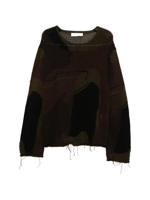 Rigid Popover camouflage knitted sweater by OUR LEGACY