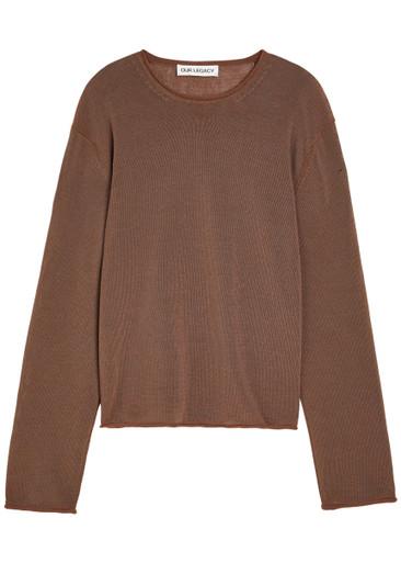 Rigid rolled-trim cotton-blend jumper by OUR LEGACY