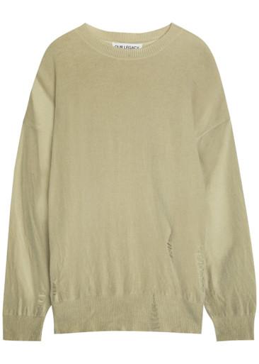 Slant distressed effect wool jumper by OUR LEGACY