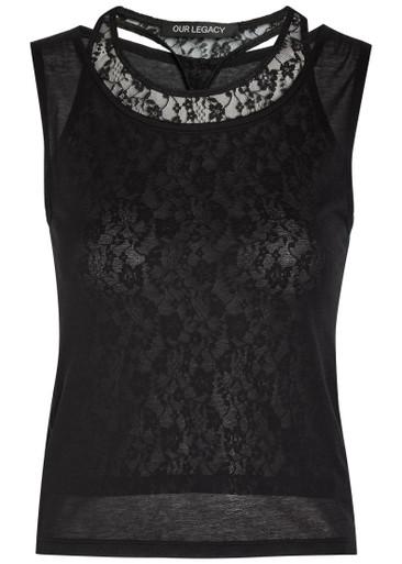 Swim layered-effect cotton-blend tank by OUR LEGACY