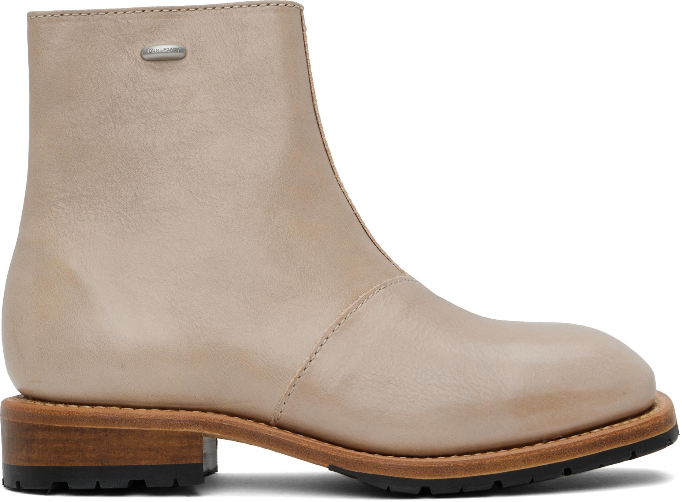 Taupe Engine Boots by OUR LEGACY