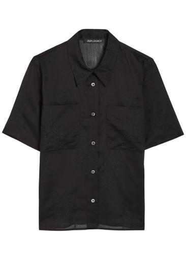 X-ray embroidered semi-sheer chiffon shirt by OUR LEGACY