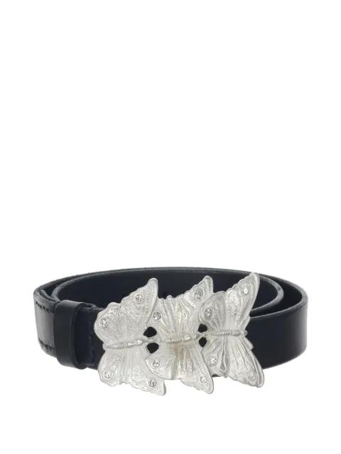 butterfly-buckle leather belt by OUR LEGACY