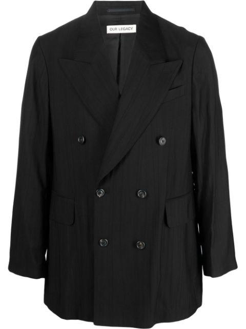crease-effect double-breasted blazer by OUR LEGACY