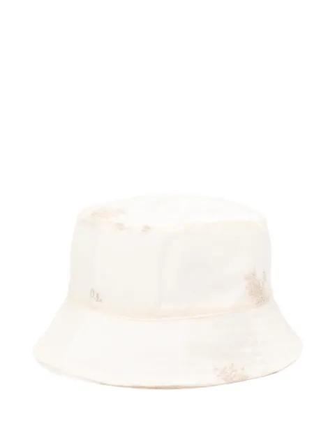 embroidered-floral bucket hat by OUR LEGACY