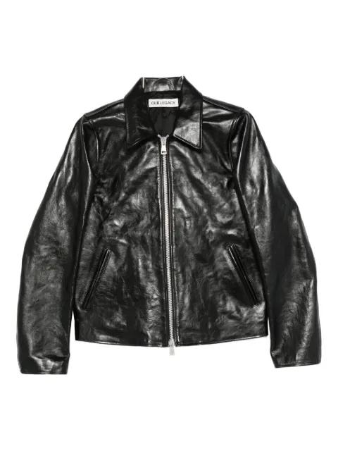 leather zip-front jacket by OUR LEGACY