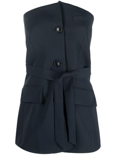 off-shoulder suit top by OUR LEGACY