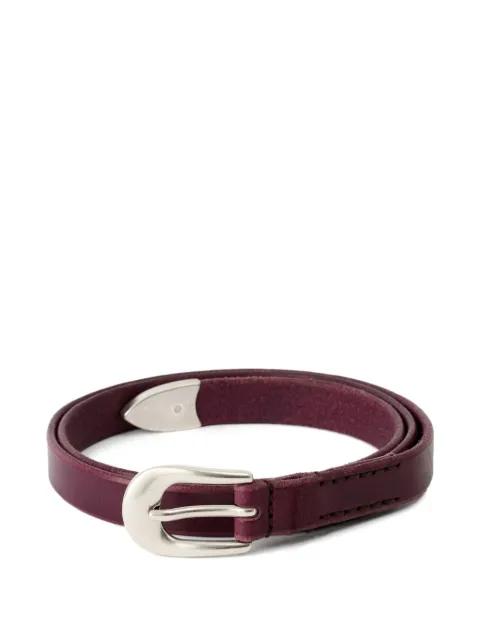 silver-tone buckle leather belt by OUR LEGACY