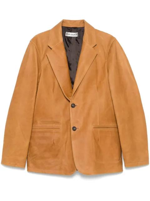 single-breasted leather blazer by OUR LEGACY