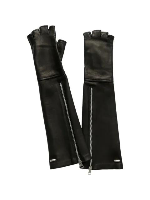 zip-fastening fingerless gloves by OUR LEGACY