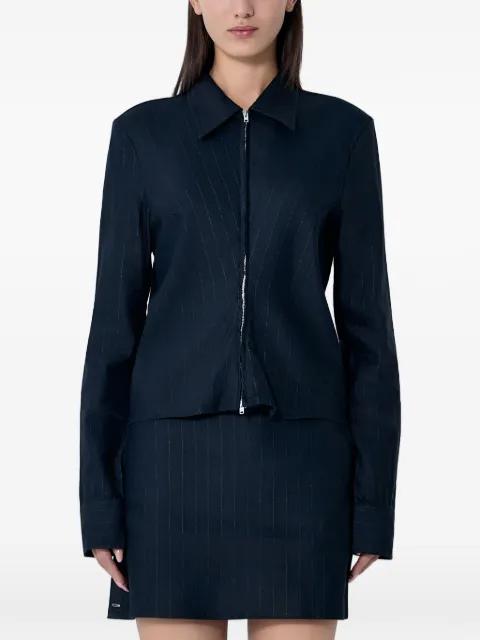zip pinstripe classic shirt by OUR LEGACY
