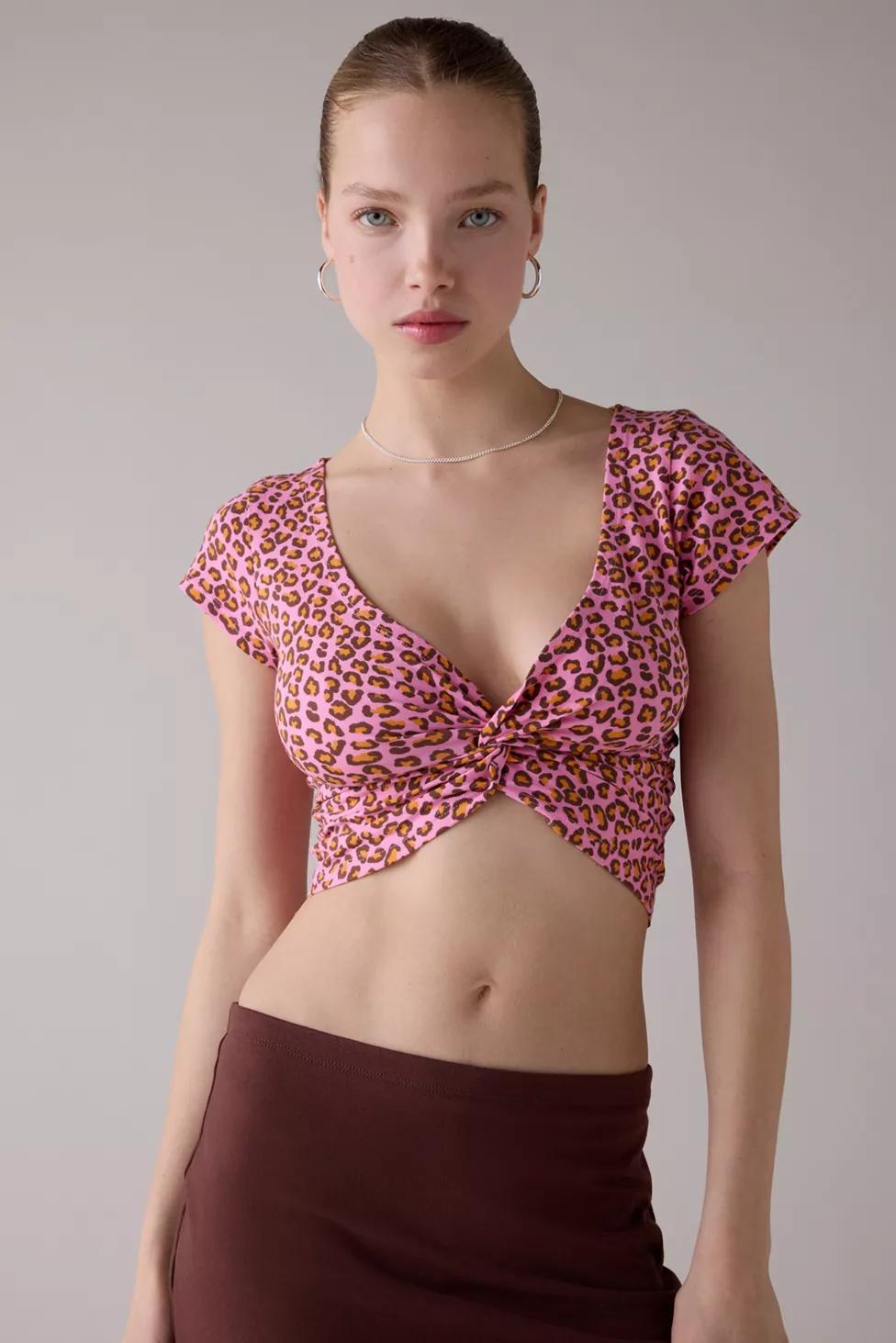 Out From Under Bec Twist-Front Cotton Cropped Tee by OUT FROM UNDER
