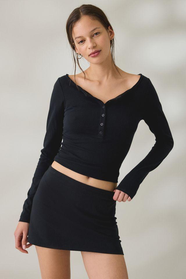 Out From Under Betty Boatneck Long Sleeve Henley Top by OUT FROM UNDER