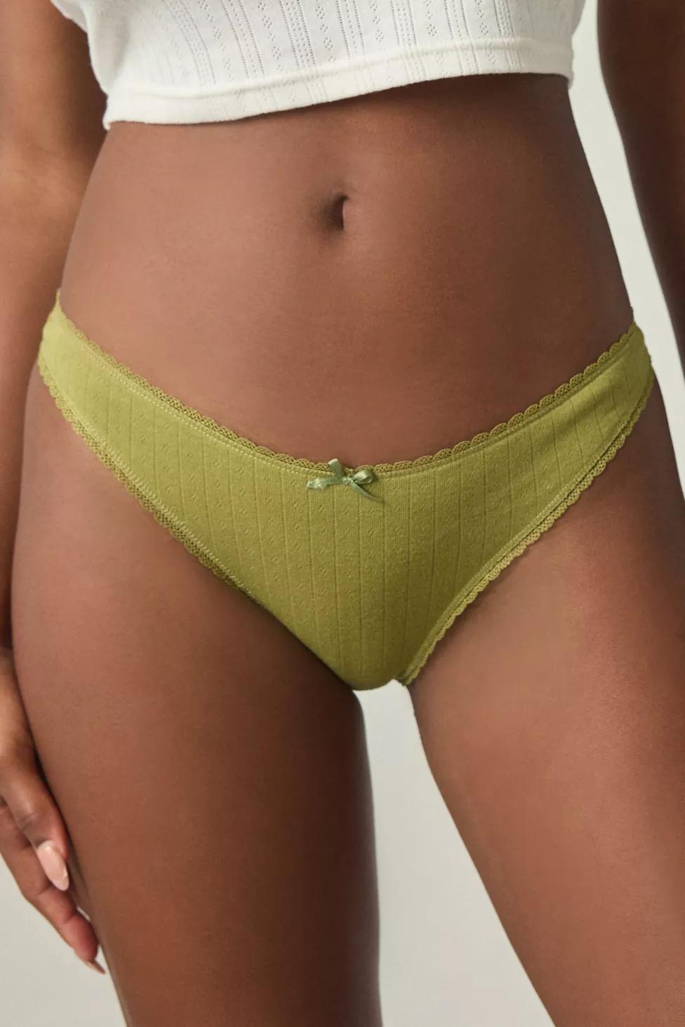 Out From Under Diamond Pointelle Knit Low Rise Thong by OUT FROM UNDER