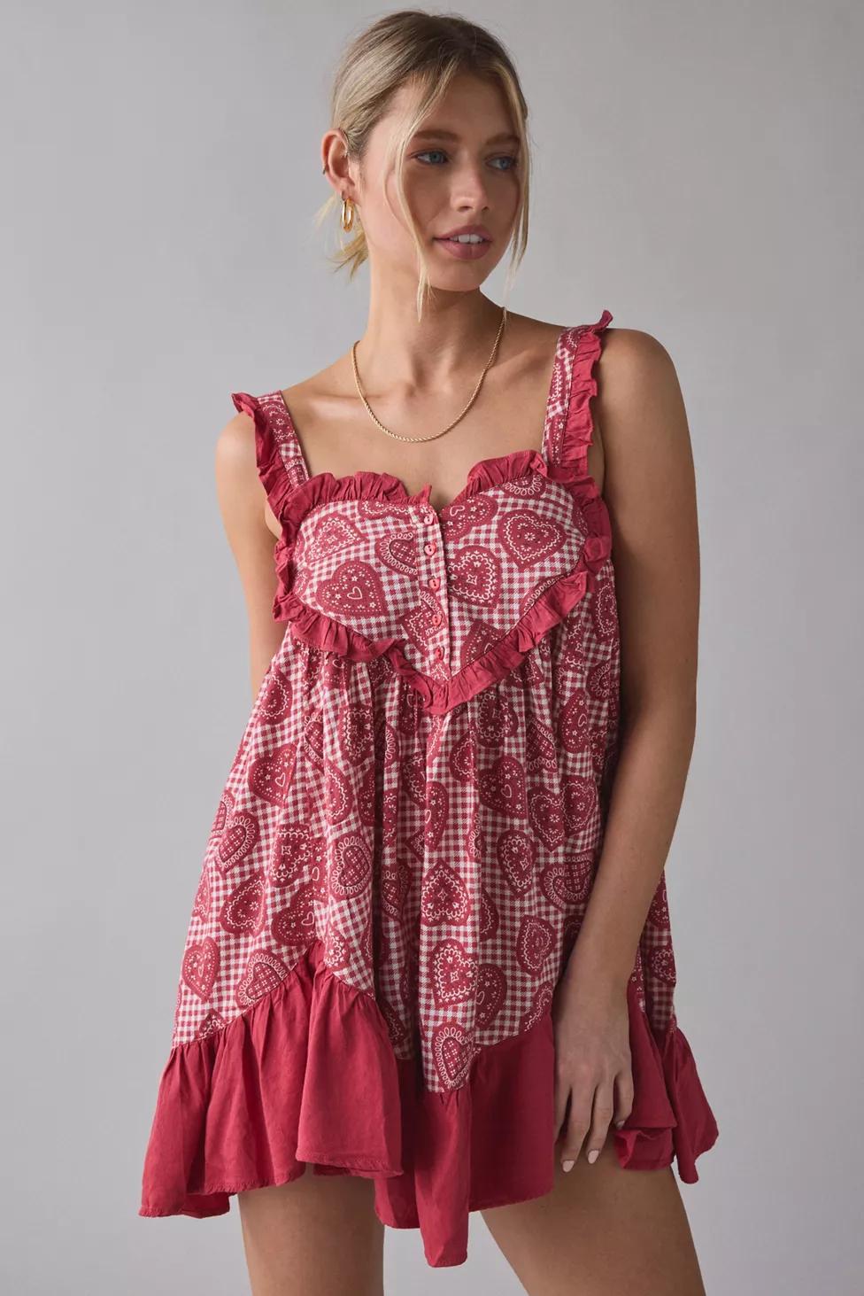 Out From Under Eat Your Heart Out Ruffle Babydoll Sleep Dress by OUT FROM UNDER