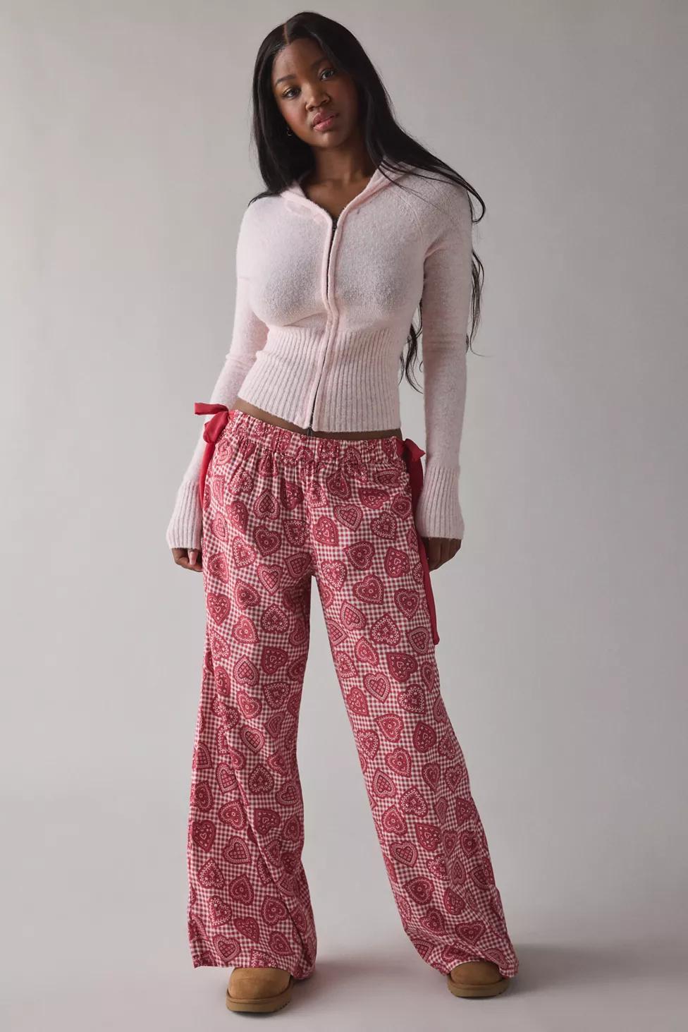Out From Under Eat Your Heart Out Side-Tie Bow PJ Pants by OUT FROM UNDER
