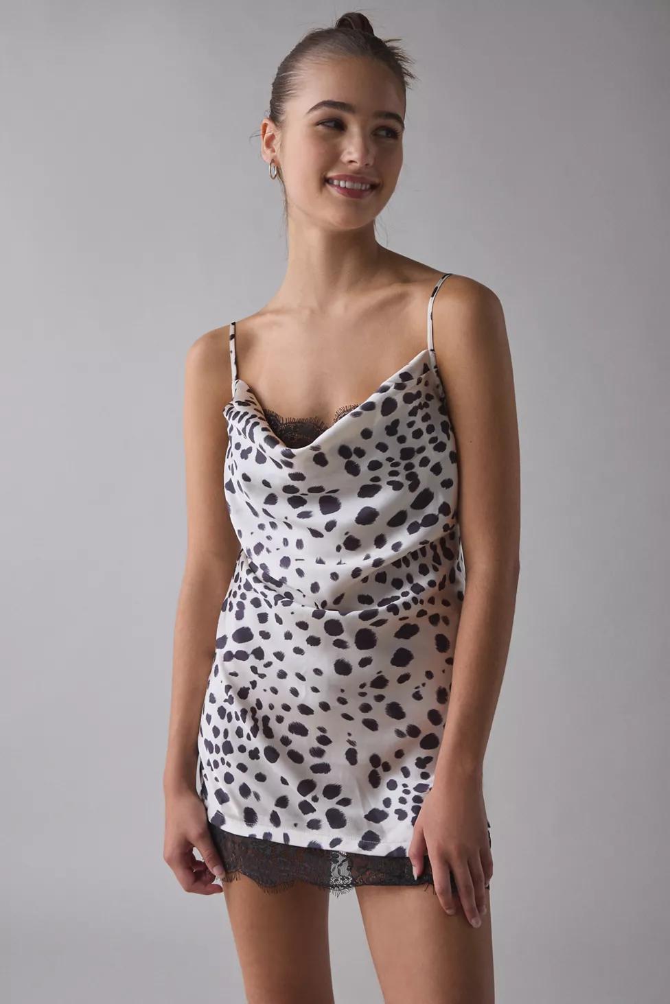 Out From Under Goodnight Kiss Lace Trim Cowl Neck Satin Slip by OUT FROM UNDER