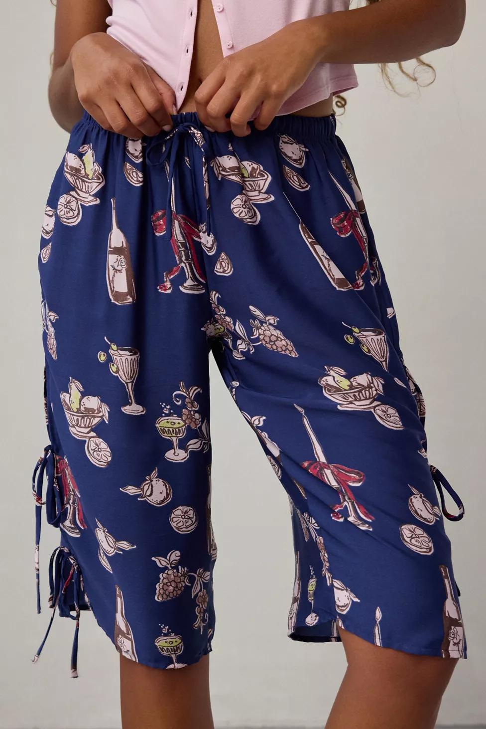 Out From Under Goodnight Kiss Side-Tie Satin Long Pajama Short by OUT FROM UNDER