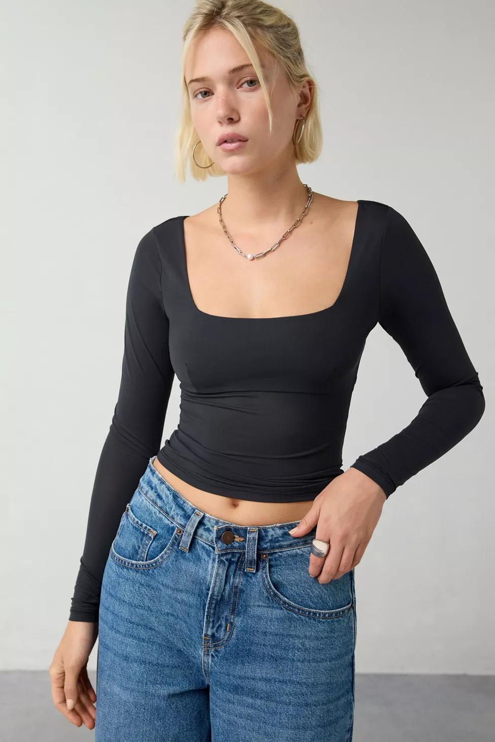 Out From Under Je T'aime Mesh Open-Back Cropped Long Sleeve Top by OUT FROM UNDER Out From Under Je T'aime Mesh Open-Back Cropped Long Sleeve Top by OUT FROM UNDER