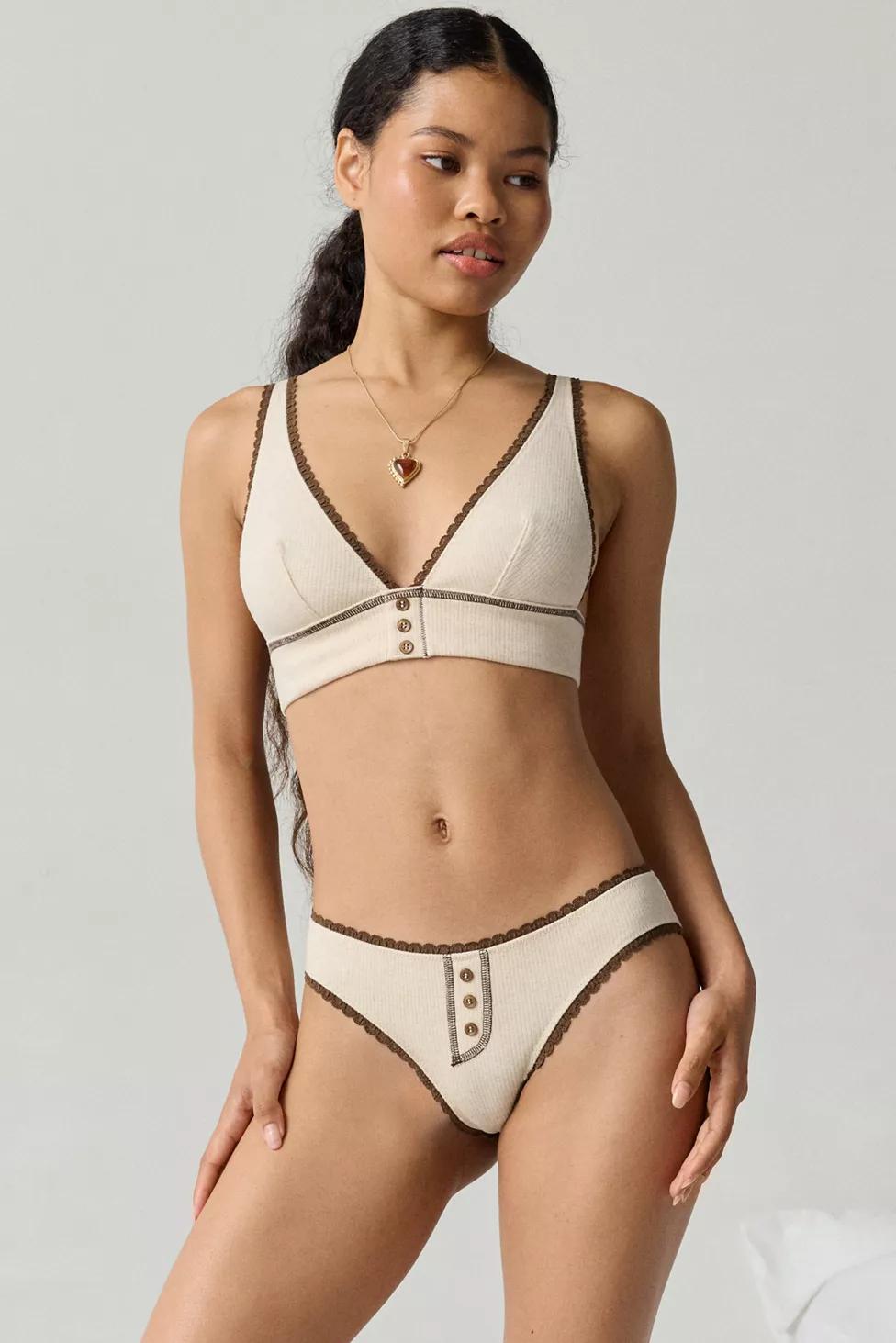 Out From Under Josie Waffle Knit Henley Bikini Undie by OUT FROM UNDER