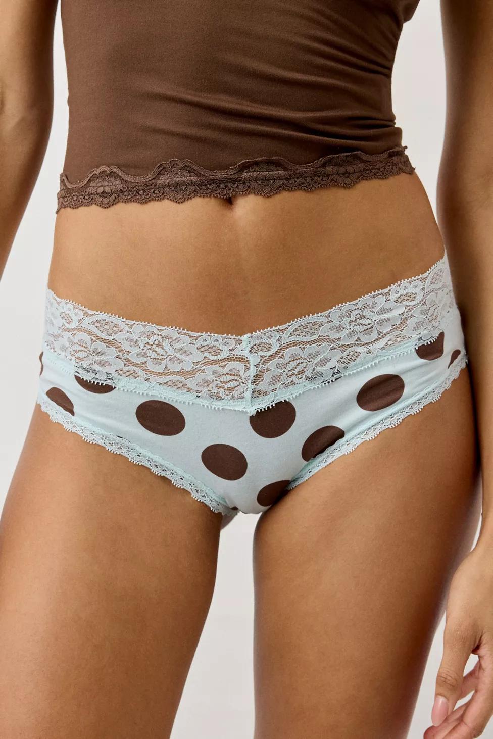 Out From Under Lace Trim Cotton Cheeky Undies by OUT FROM UNDER