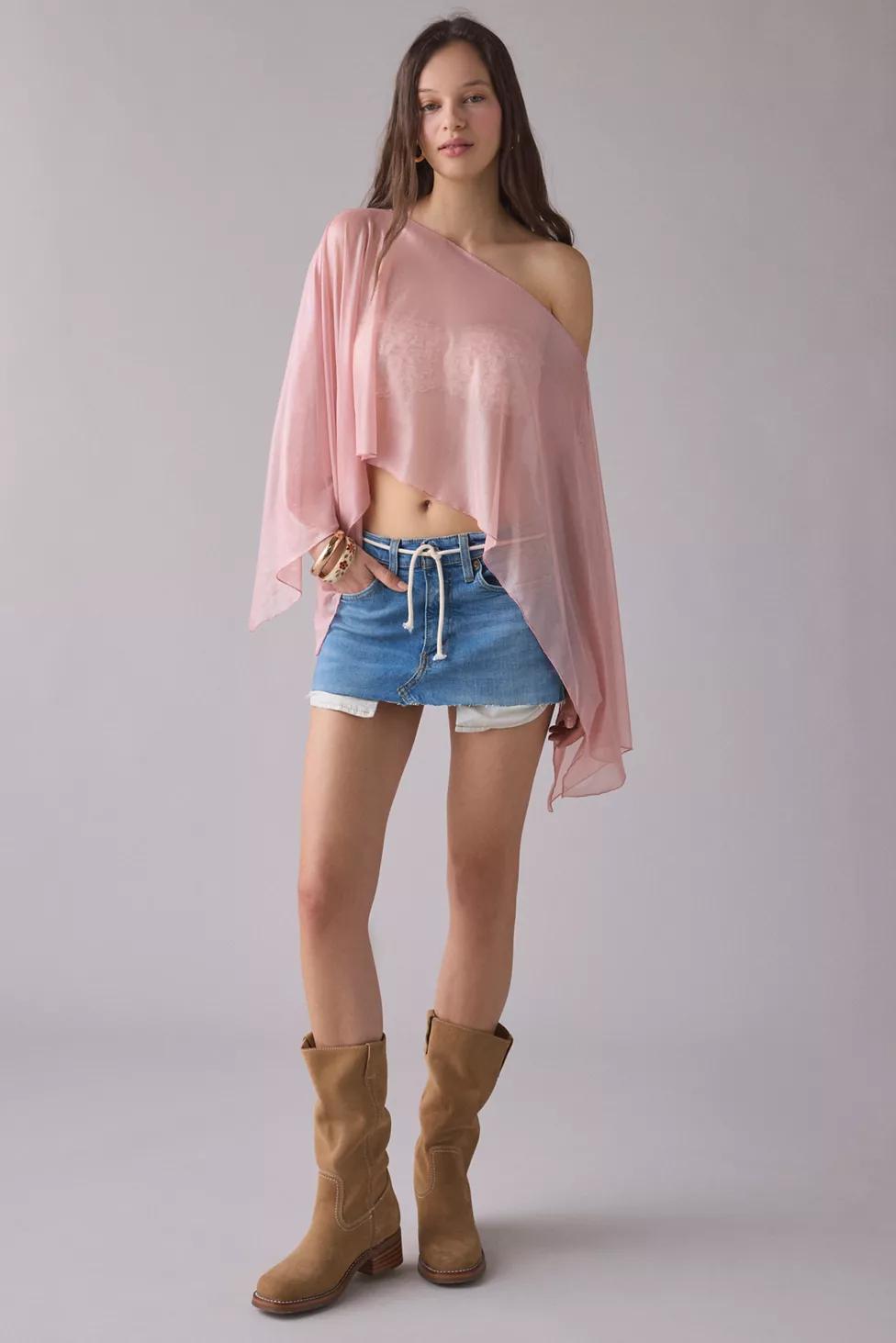 Out From Under Shimmer Sheer Mesh Poncho by OUT FROM UNDER
