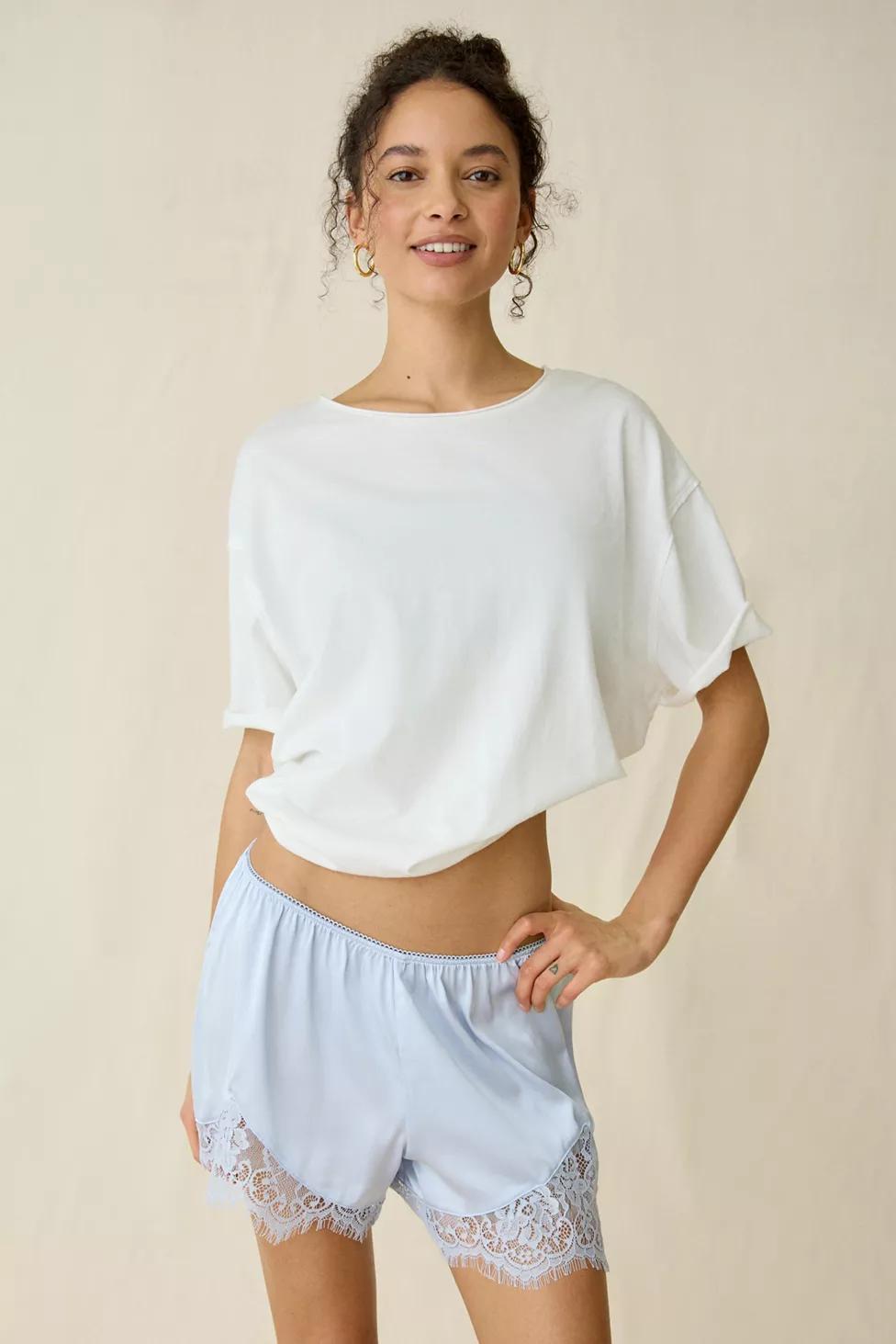 Out From Under Slip Away Lace Trim Satin Shorts by OUT FROM UNDER