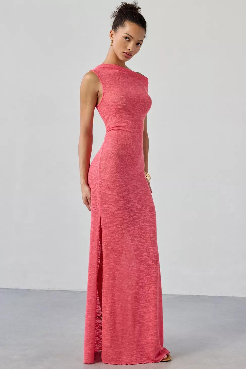 Out From Under Sunset Swit Semi-Sheer Off-Shoulder Slip Maxi Dress by OUT FROM UNDER